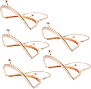 FONDOTIN 5Pcs Coin Purse Clasps Arc Shaped DIY Handbag Handles for Bag Making Elegant Frames Lightweight Patchwork Bag Accessories