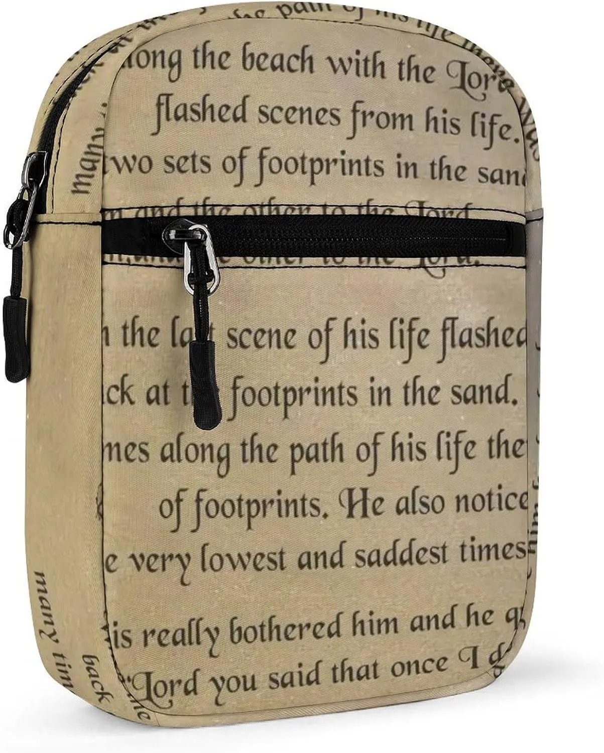 FootprintsinThe Sand Poem Crossbody Bag Small Shoulder Bag Waterproof, Lightweight And Convenient