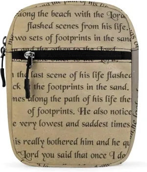FootprintsinThe Sand Poem Crossbody Bag Small Shoulder Bag Waterproof, Lightweight And Convenient