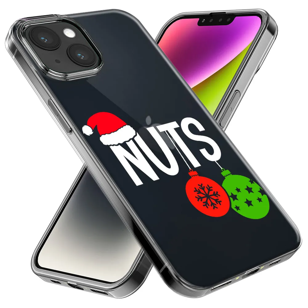 For Apple iPhone 14 Pro Max Christmas Funny Couples Chest Nuts Ornaments Design Hybrid Protective Phone Case Cover