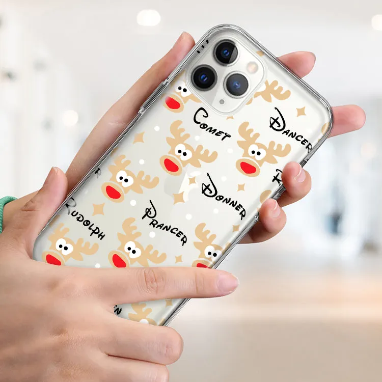 For Apple iPhone 14 Pro Max Red Nose Reindeer Christmas Winter Holiday Design Hybrid Protective Phone Case Cover