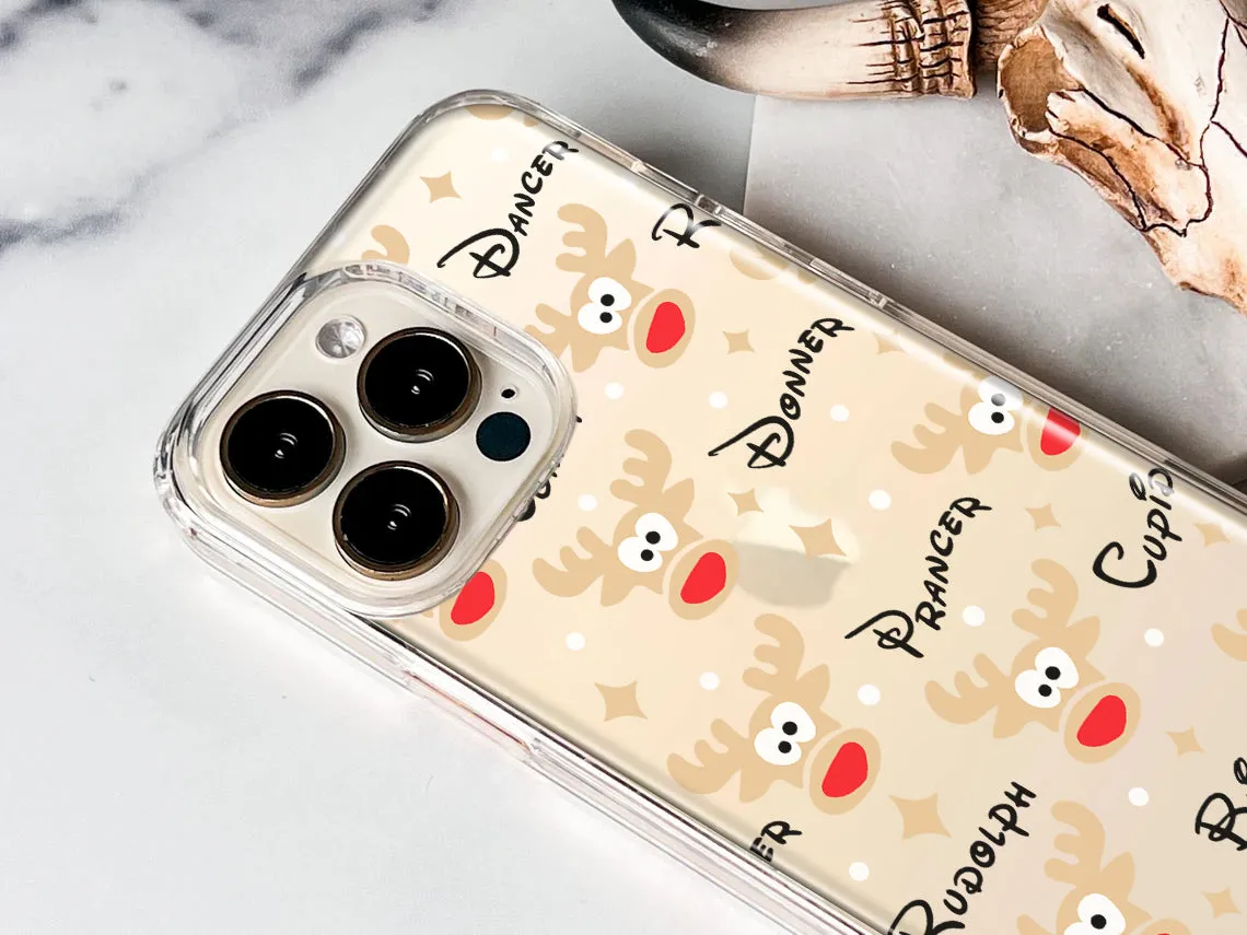 For Apple iPhone 14 Pro Max Red Nose Reindeer Christmas Winter Holiday Design Hybrid Protective Phone Case Cover