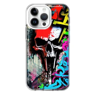 For Apple iPhone 14 Pro Max Skull Face Graffiti Painting Art Design Hybrid Protective Phone Case Cover