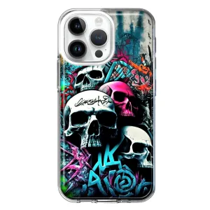 For Apple iPhone 14 Pro Max Skulls Graffiti Painting Art Design Hybrid Protective Phone Case Cover