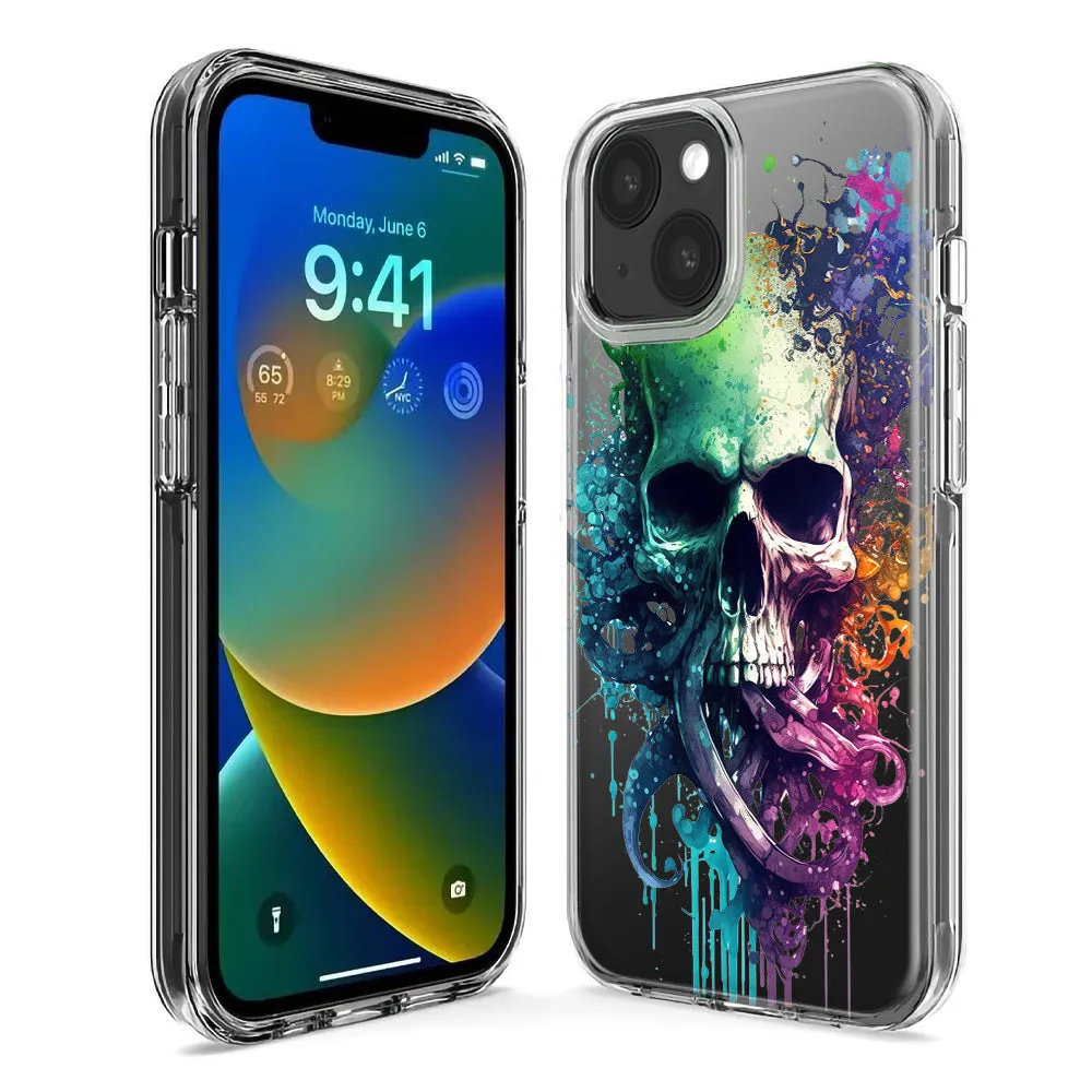 For Apple iPhone 15 Pro Fantasy Octopus Tentacles Skull Design Hybrid Protective Phone Case Cover