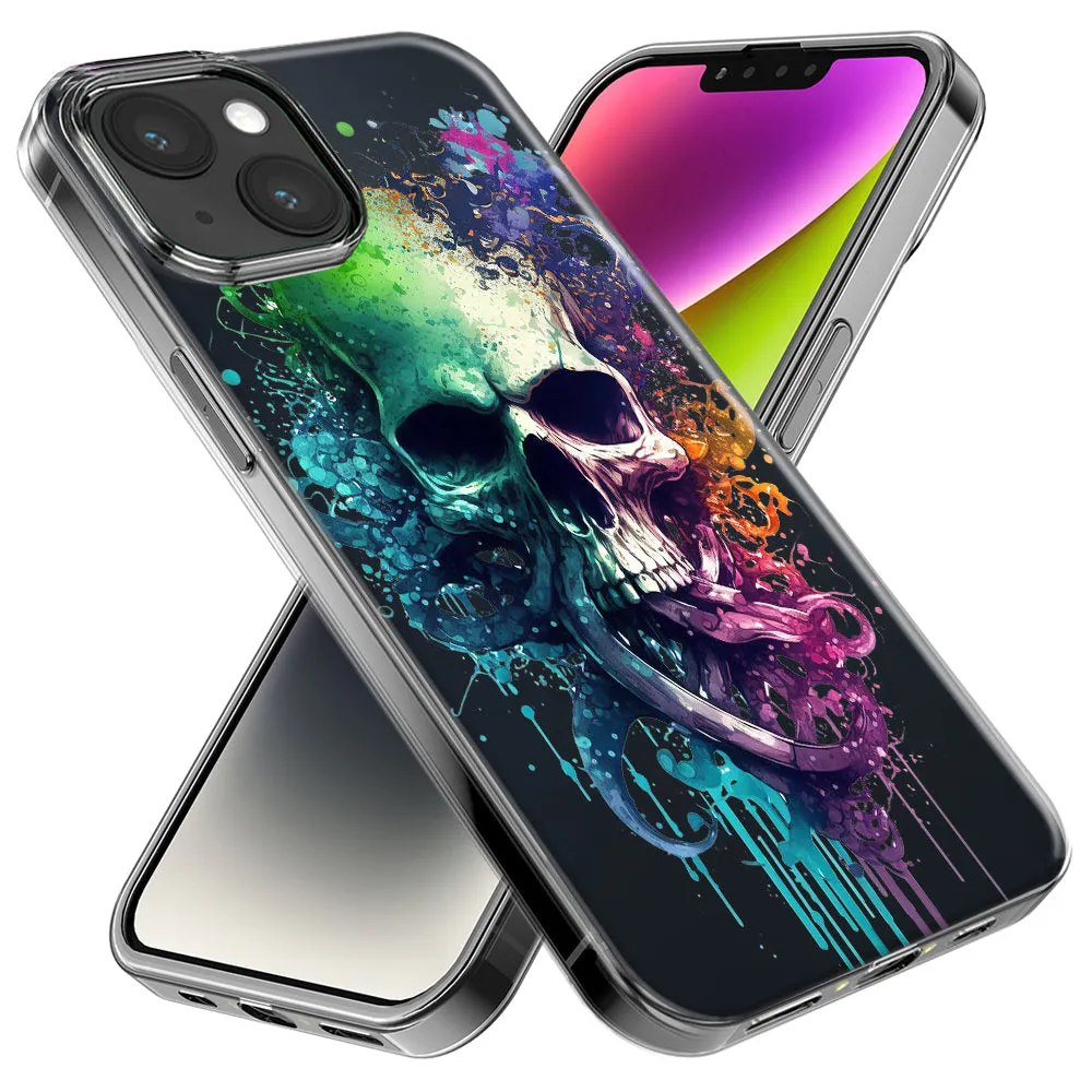 For Apple iPhone 15 Pro Fantasy Octopus Tentacles Skull Design Hybrid Protective Phone Case Cover