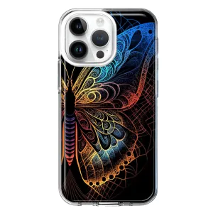 For Apple iPhone 15 Pro Max Mandala Geometry Abstract Butterfly Pattern Design Hybrid Protective Phone Case Cover