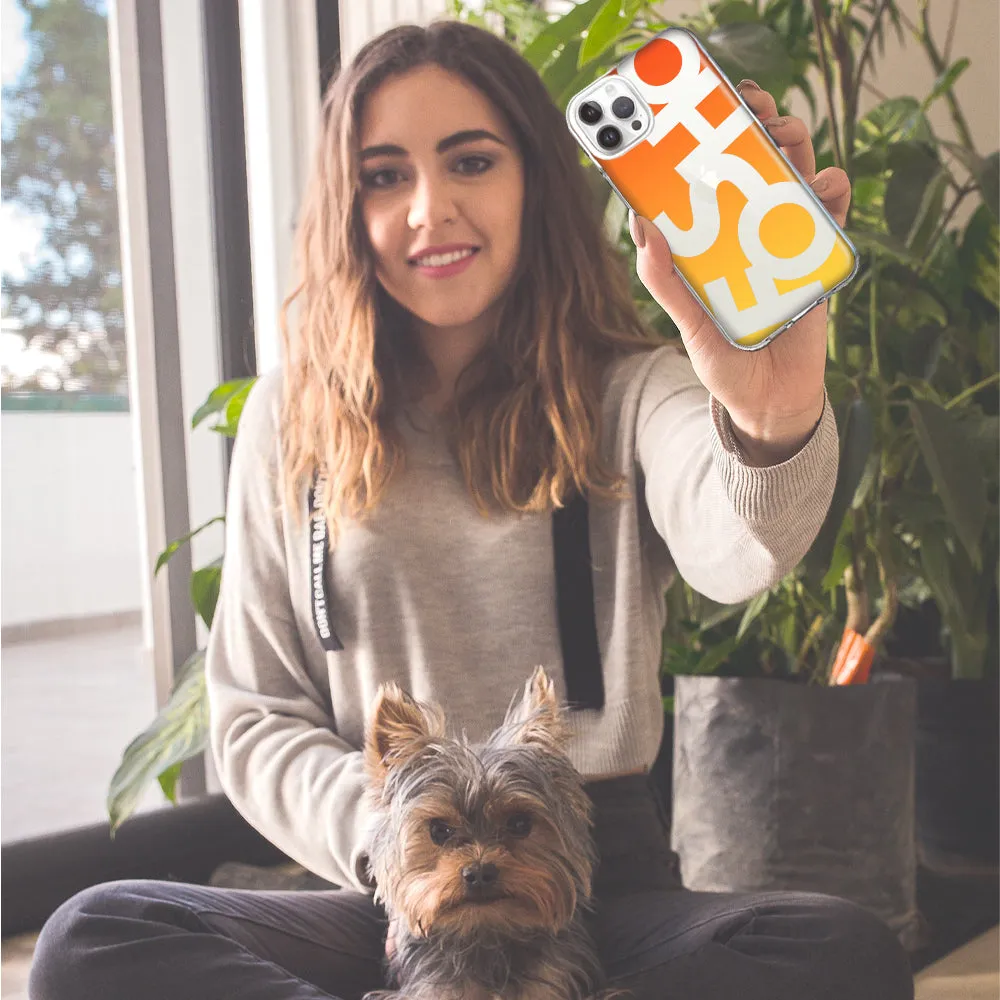 For Apple iPhone 15 Pro Max Orange Yellow Clear Funny Text Quote Fosho Design Hybrid Protective Phone Case Cover