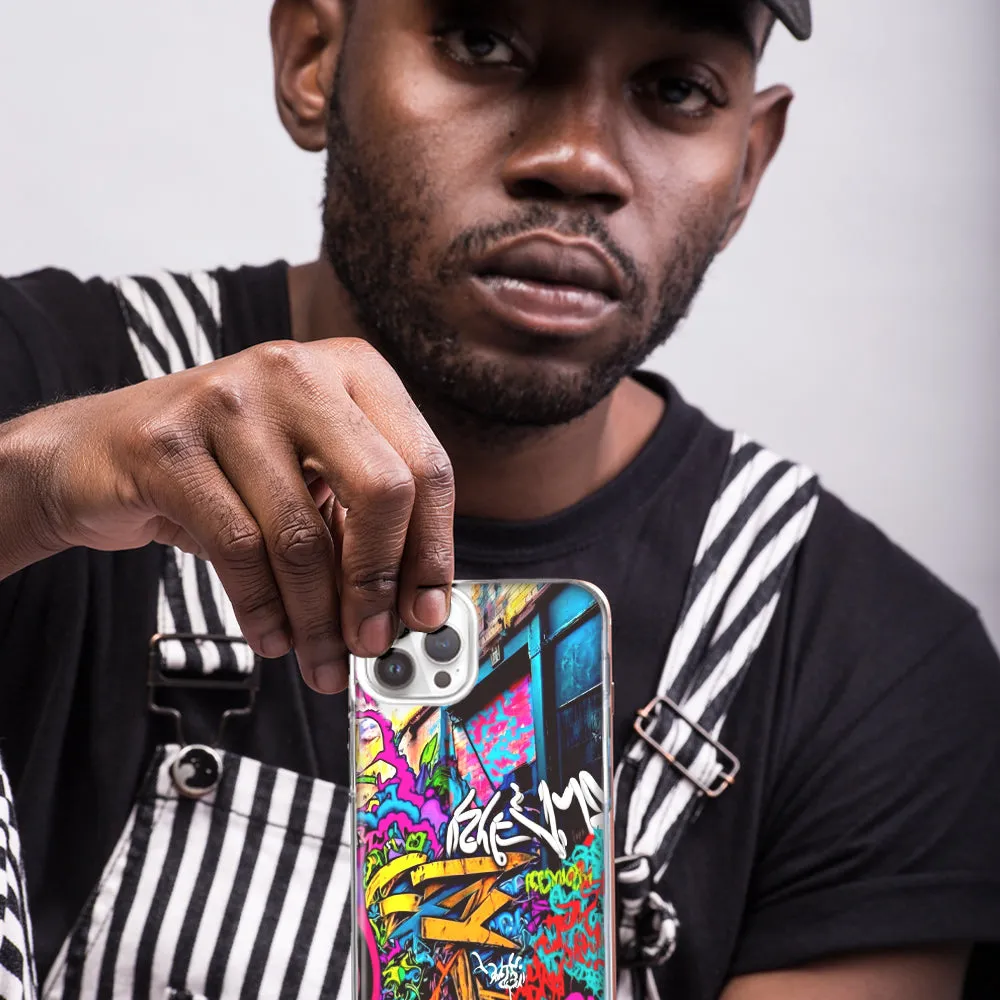 For Apple iPhone 15 Pro Max Urban Graffiti Street Art Painting Design Hybrid Protective Phone Case Cover