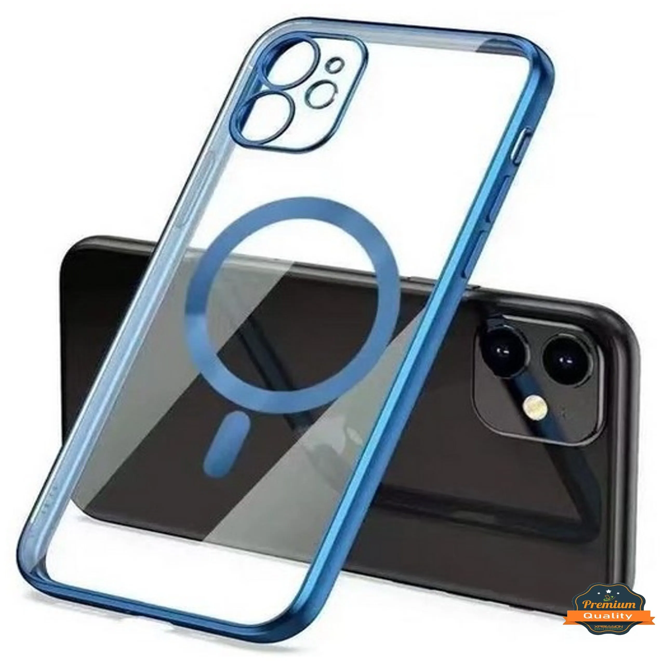 For Apple iPhone 16 Pro (6.3") Clear Hybrid Case with Plating Chrome Frame, Camera Protection, MagSafe Compatible Case Cover