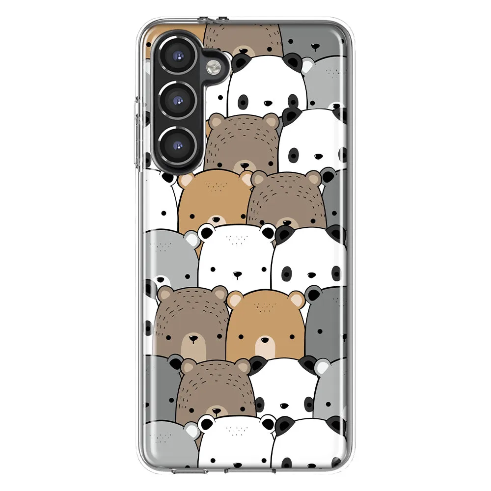 For Samsung Galaxy S23 Plus Cute Bears Slim Shockproof Hard Shell TPU Case Heavy Duty Protective Phone Cover