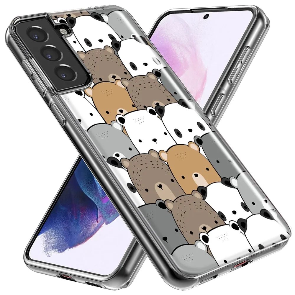 For Samsung Galaxy S23 Ultra Cute Bears Slim Shockproof Hard Shell TPU Case Heavy Duty Protective Phone Cover