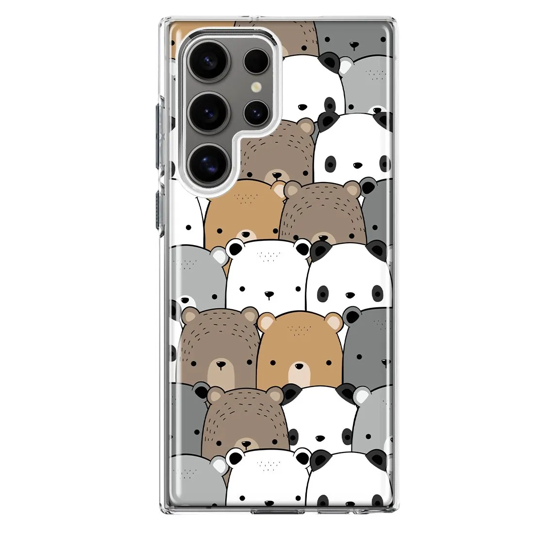 For Samsung Galaxy S23 Ultra Cute Bears Slim Shockproof Hard Shell TPU Case Heavy Duty Protective Phone Cover