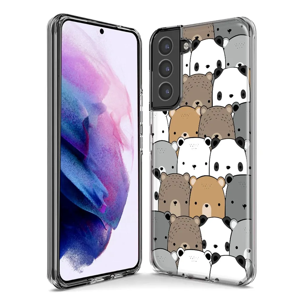 For Samsung Galaxy S23 Ultra Cute Bears Slim Shockproof Hard Shell TPU Case Heavy Duty Protective Phone Cover
