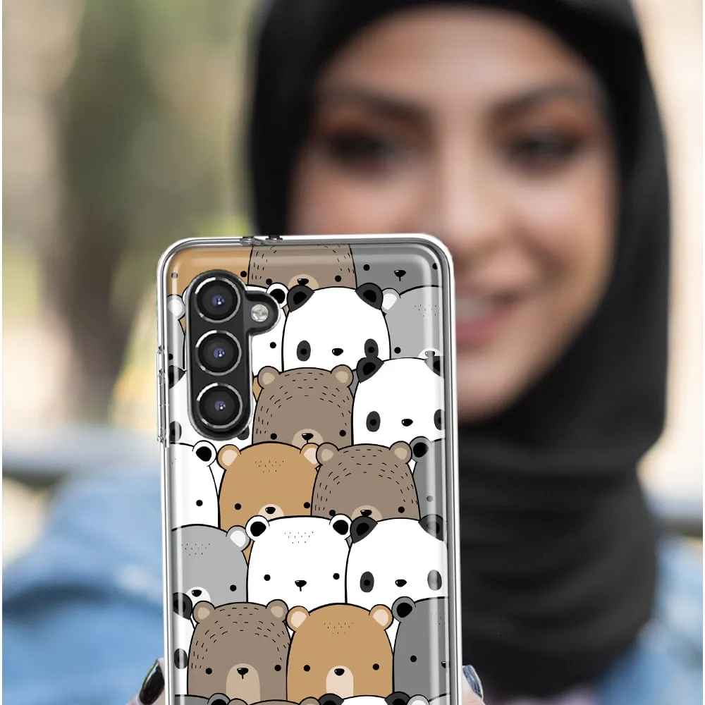 For Samsung Galaxy S23 Ultra Cute Bears Slim Shockproof Hard Shell TPU Case Heavy Duty Protective Phone Cover