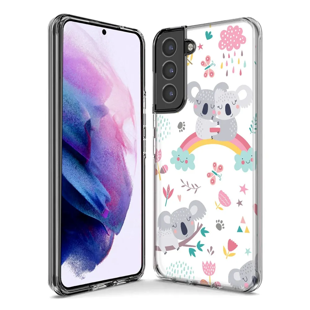 For Samsung Galaxy S23 Ultra Cute Rainbow Koalas Flowers Butterflies Slim Shockproof Hard Shell TPU Case Heavy Duty Protective Phone Cover