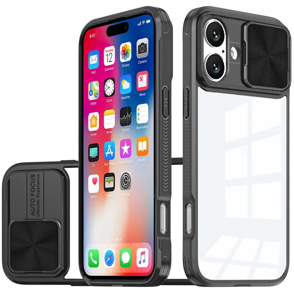 For Samsung Galaxy S25 Ultra Hybrid Cases with Sliding Camera Cover Transparent Shockproof Bumper TPU Protective Case Cover