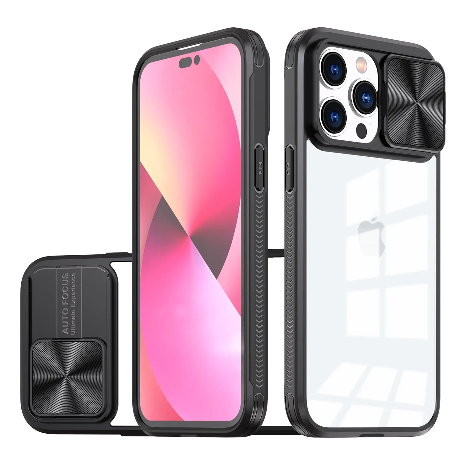 For Samsung Galaxy S25 Ultra Hybrid Cases with Sliding Camera Cover Transparent Shockproof Bumper TPU Protective Case Cover