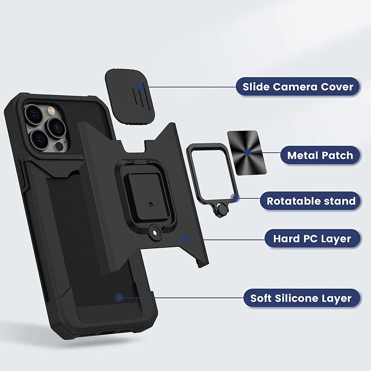 For Samsung Galaxy S25 Ultra Wallet Case with Slide Camera Protector, Credit Card Slot, Ring Sand, Magnetic Car Mount Case Cover