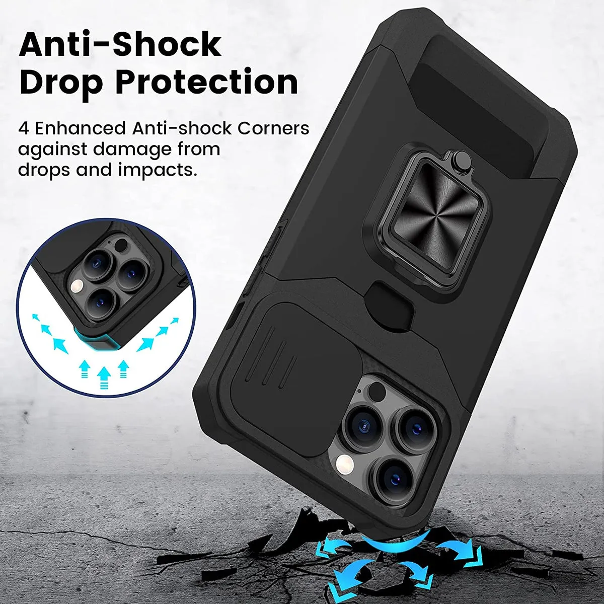 For Samsung Galaxy S25 Ultra Wallet Case with Slide Camera Protector, Credit Card Slot, Ring Sand, Magnetic Car Mount Case Cover