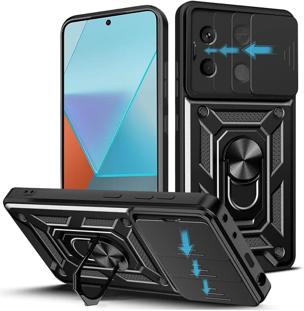 For Xiaomi Redmi Note 13 Pro Plus 4G 5G Case , Rind Stand Camera Phone Cover