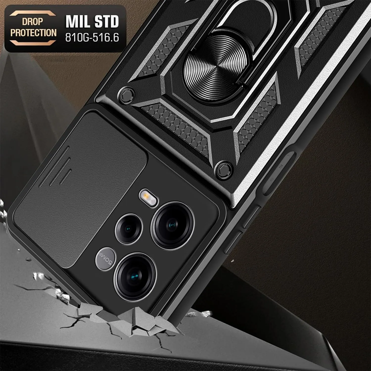 For Xiaomi Redmi Note 13 Pro Plus 4G 5G Case , Rind Stand Camera Phone Cover