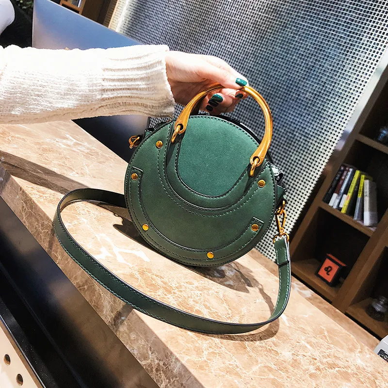 Frosted Patchwork Small Round Bag