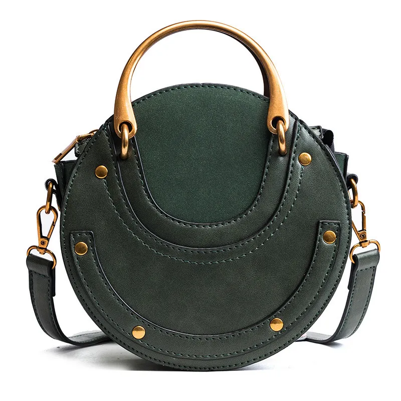 Frosted Patchwork Small Round Bag
