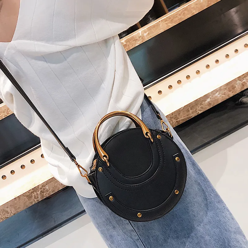 Frosted Patchwork Small Round Bag