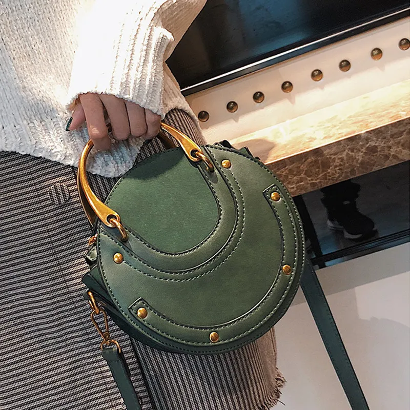 Frosted Patchwork Small Round Bag