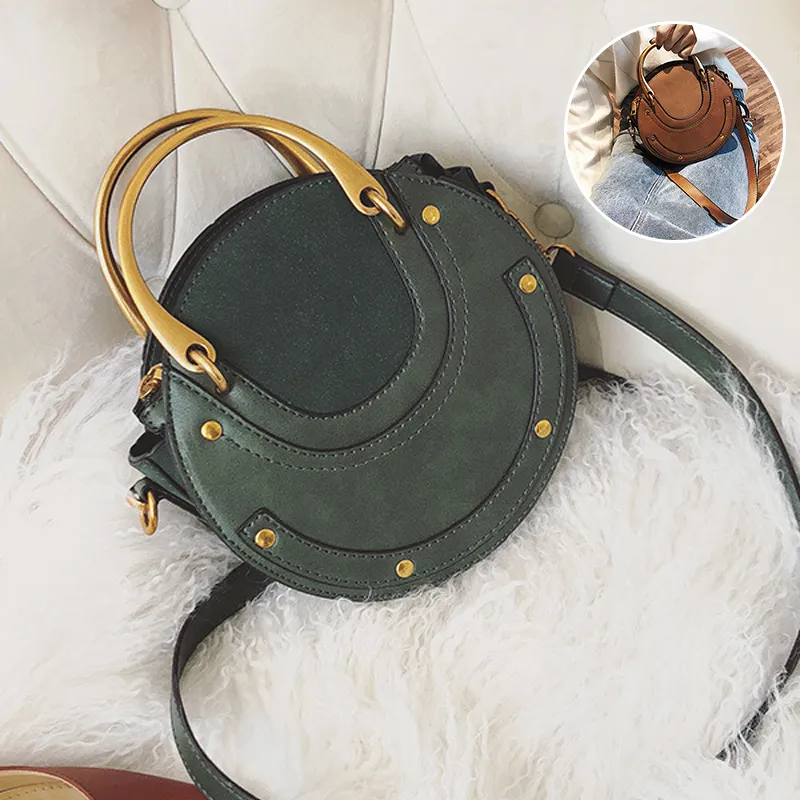 Frosted Patchwork Small Round Bag