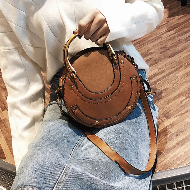 Frosted Patchwork Small Round Bag