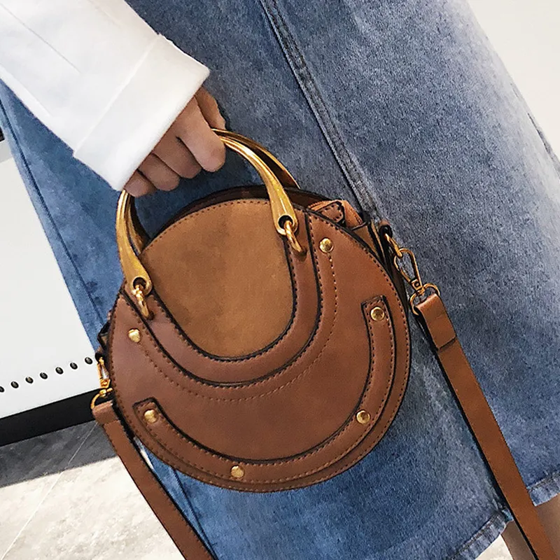 Frosted Patchwork Small Round Bag