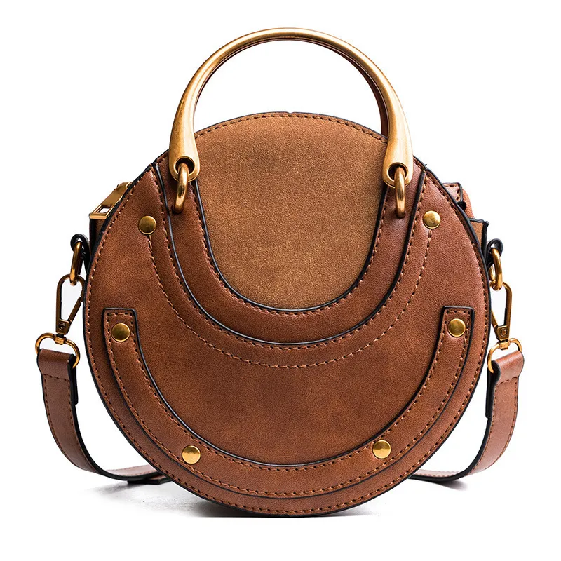 Frosted Patchwork Small Round Bag