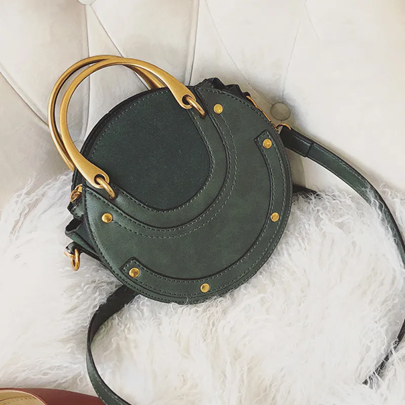 Frosted Patchwork Small Round Bag