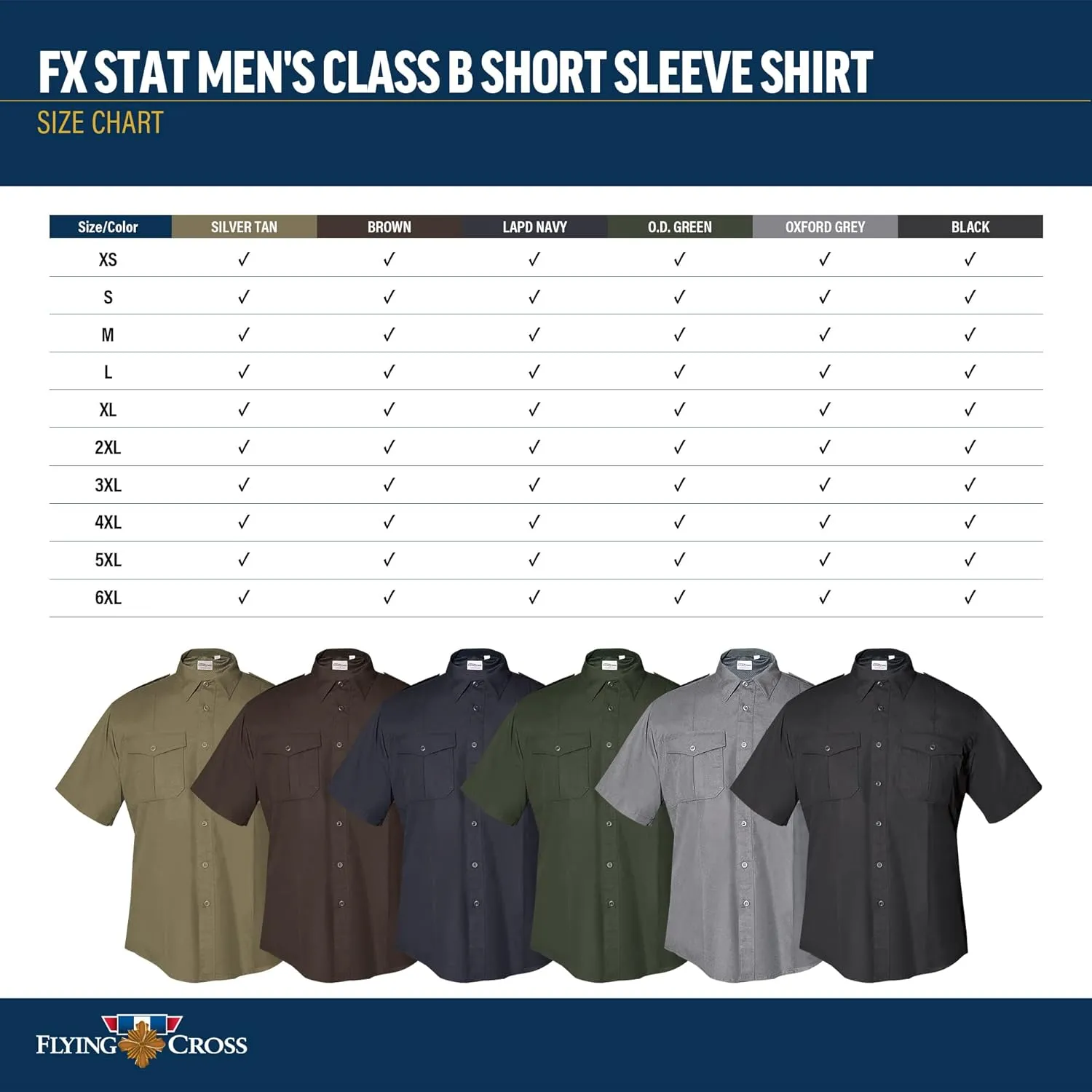 FX STAT Mens Law Enforcement Shirts, Police, Sheriff, EMT, Fire, Paramedic, Security, Class B Short Sleeve