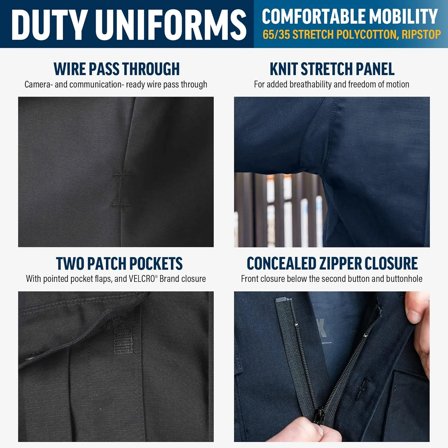 FX STAT Mens Law Enforcement Shirts, Police Uniform, Sheriff, Fire Department, Paramedic, Class A Short Sleeve