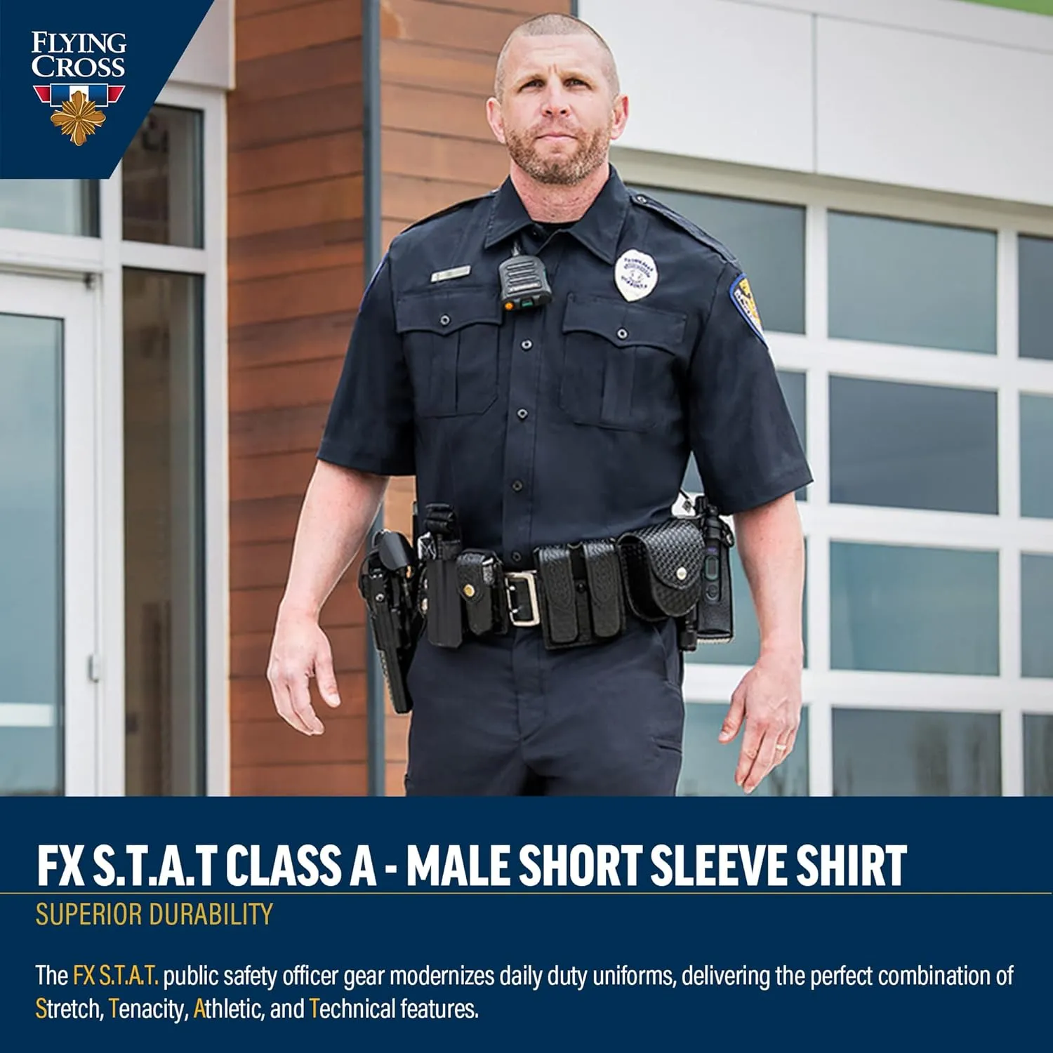 FX STAT Mens Law Enforcement Shirts, Police Uniform, Sheriff, Fire Department, Paramedic, Class A Short Sleeve