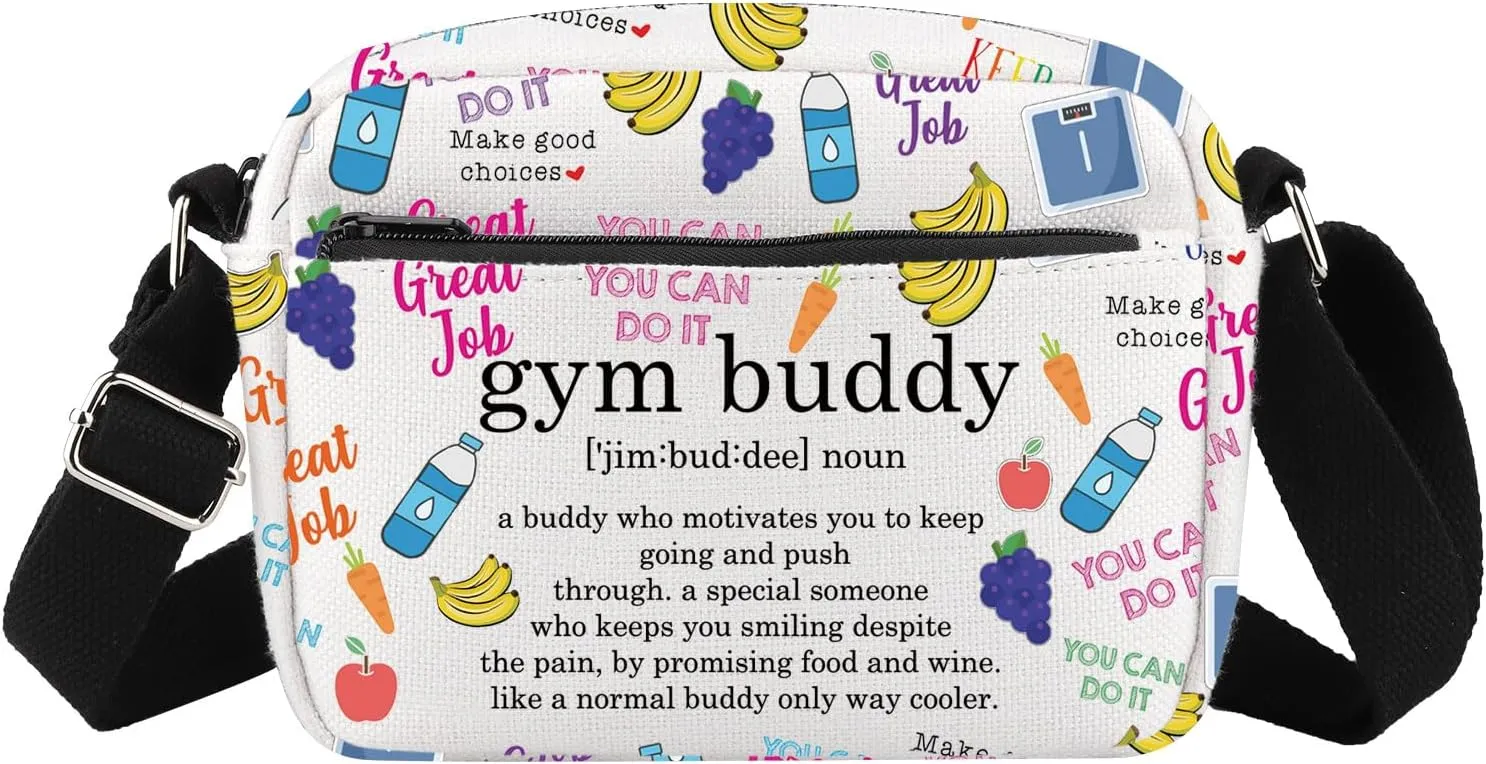 G2TUP Gym Lover Gift Gym Buddy Definition Makeup Bag Fitness Instructor Cosmetic Fitness Gift Workout Buddy Gift (Gym Buddy Def HS)
