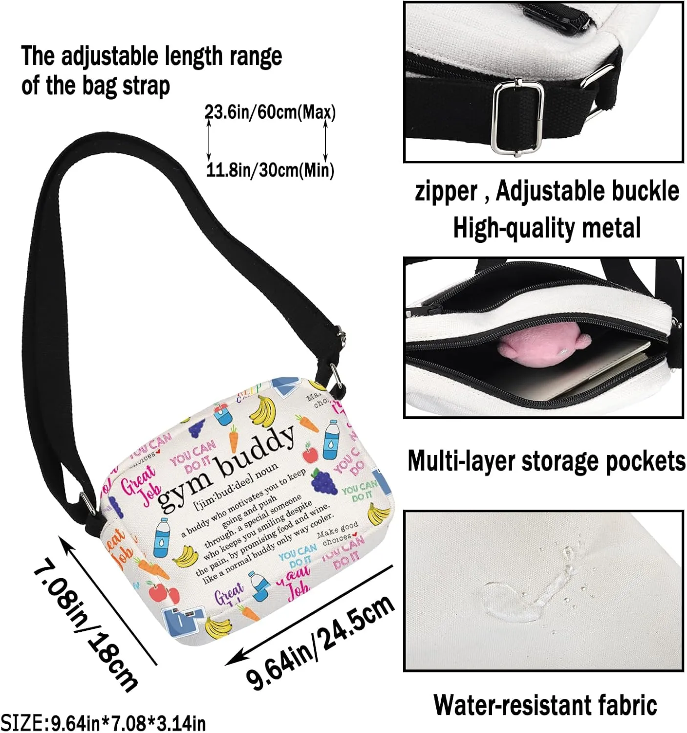 G2TUP Gym Lover Gift Gym Buddy Definition Makeup Bag Fitness Instructor Cosmetic Fitness Gift Workout Buddy Gift (Gym Buddy Def HS)