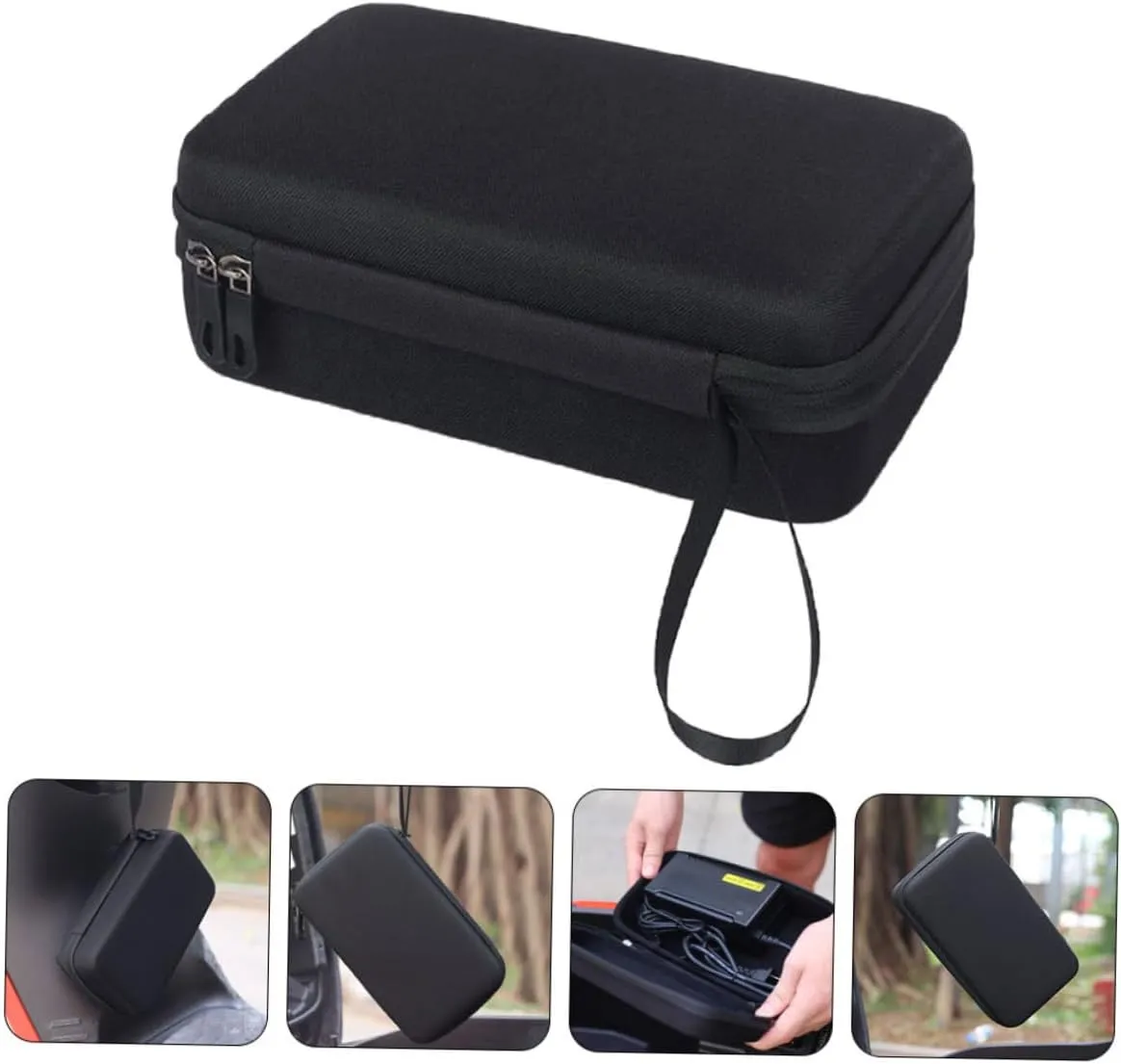 GALPADA 1set Charger Storage Bag Rolling Backpack Bike Accessories Bag Handlebar Accessory Duffle Bag Chargers Cable Gadget Organizer Outdoor Pouch Carrying Luggage Zip Bags Bank Black 2pcs
