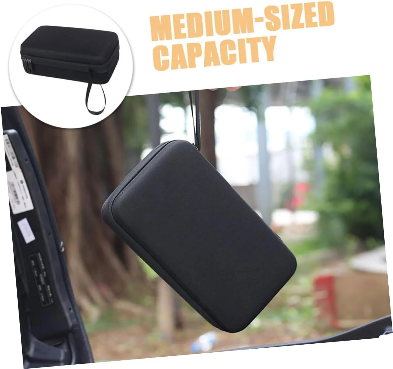 GALPADA 1set Charger Storage Bag Rolling Backpack Bike Accessories Bag Handlebar Accessory Duffle Bag Chargers Cable Gadget Organizer Outdoor Pouch Carrying Luggage Zip Bags Bank Black 2pcs