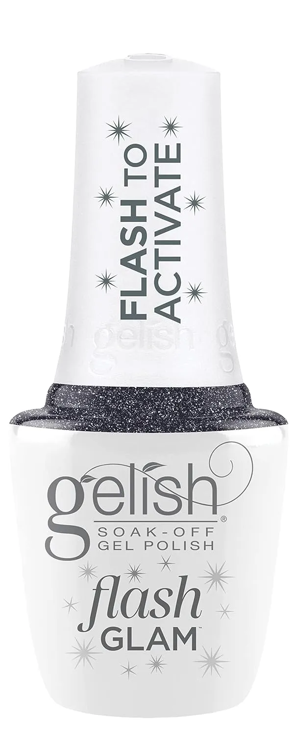 Gelish Flash Glam Glitter Gel Polish – Sparkling Flash-Activated Glitter, Long-Lasting, High-Shine, Chip-Resistant, Vegan & Cruelty-Free Professional Polish (Never Stop Glistening, 15mL)