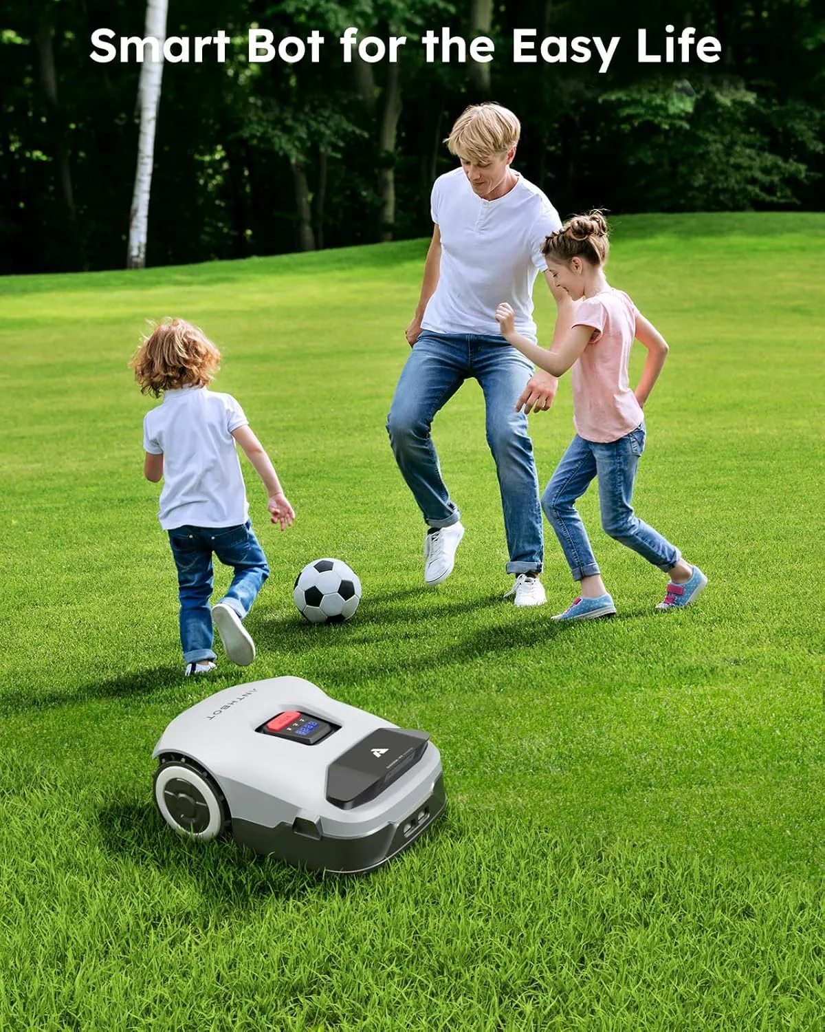 Genie600 Robot Lawn Mower - NO Wire, Full Band RTK 4-Eye Vision Robotic Lawnmower for 0.23 Acre, Auto Mapping, Multi-Zone Management, Accurate Obstacle Avoidance, Intelligent Path Planning
