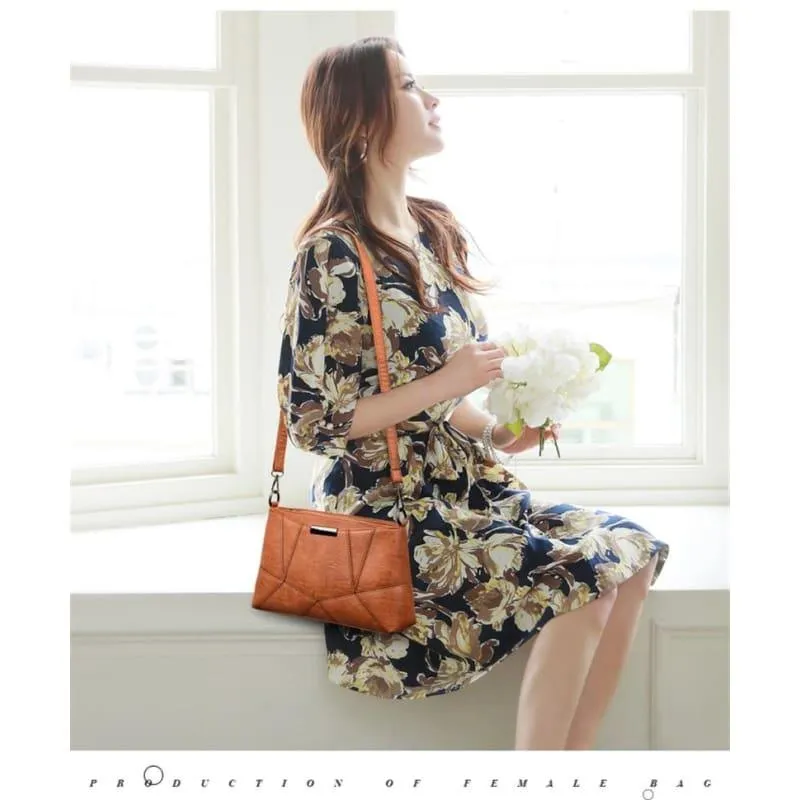 Genuine Leather Handbags Pigskin Patchwork Flap Crossbody Bag