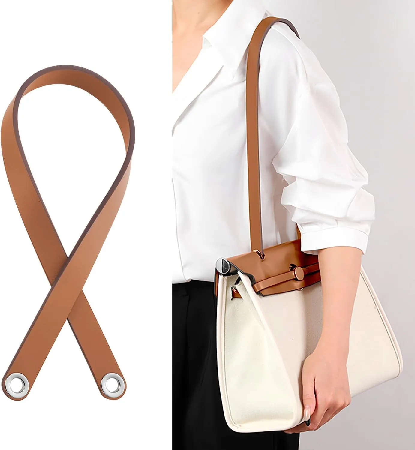 Genuine Leather Purse Strap Replacement for Crossbody and Shoulder Bag, Crossbody Straps Fit for Hermes Herbag Bag