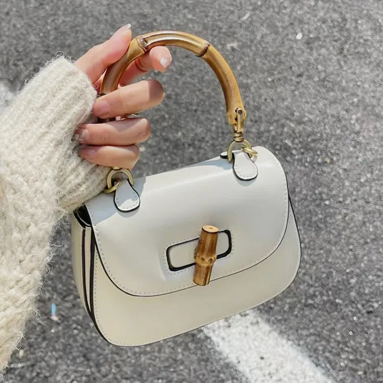Genuine Leather Retro Bamboo Mini Bag Handbags for Woman