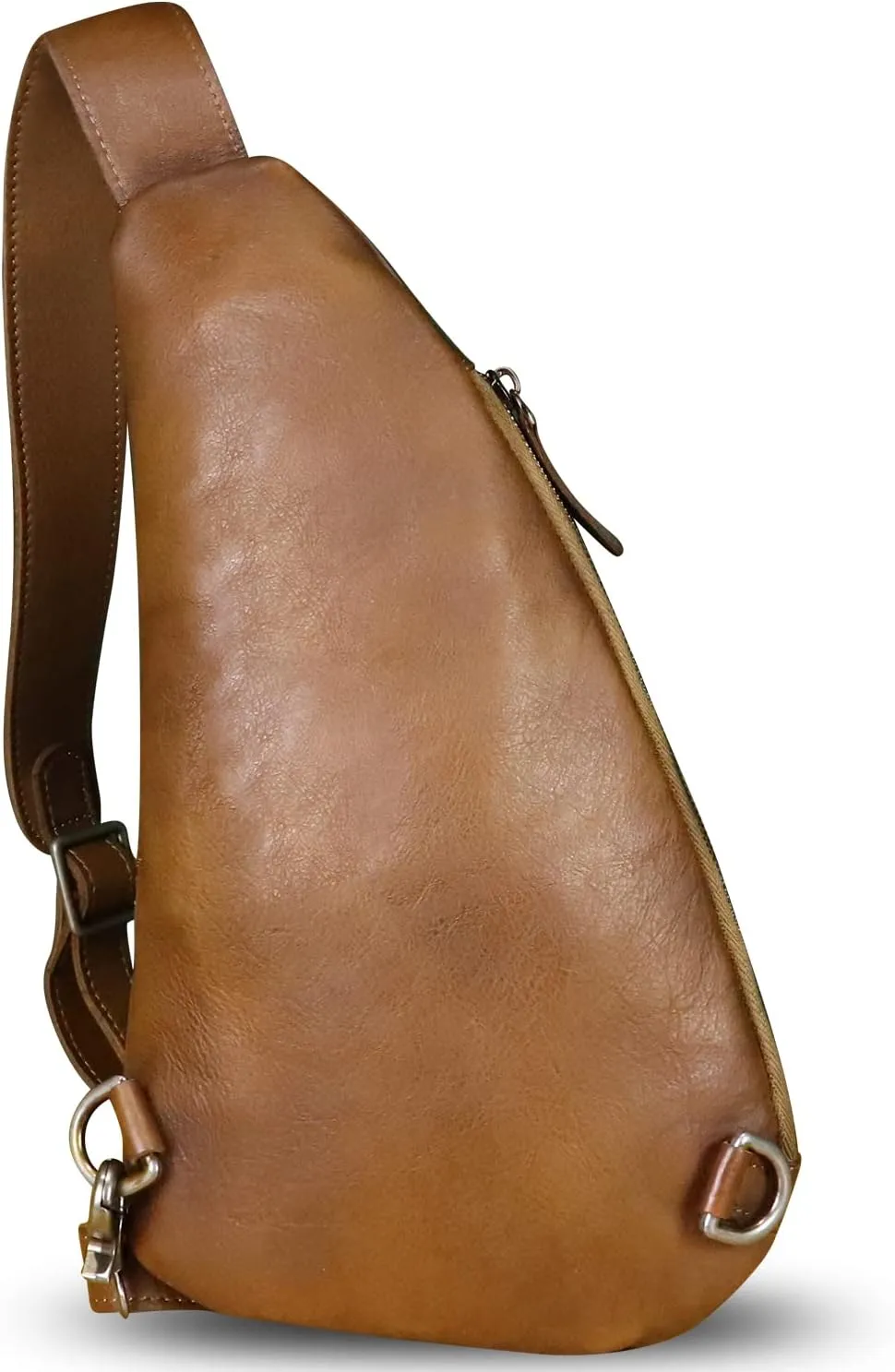 Genuine Leather Silng Bag for Women and Men Vintage Leather Sling Backpack Shoulder Crossbody Bag Chest Purses