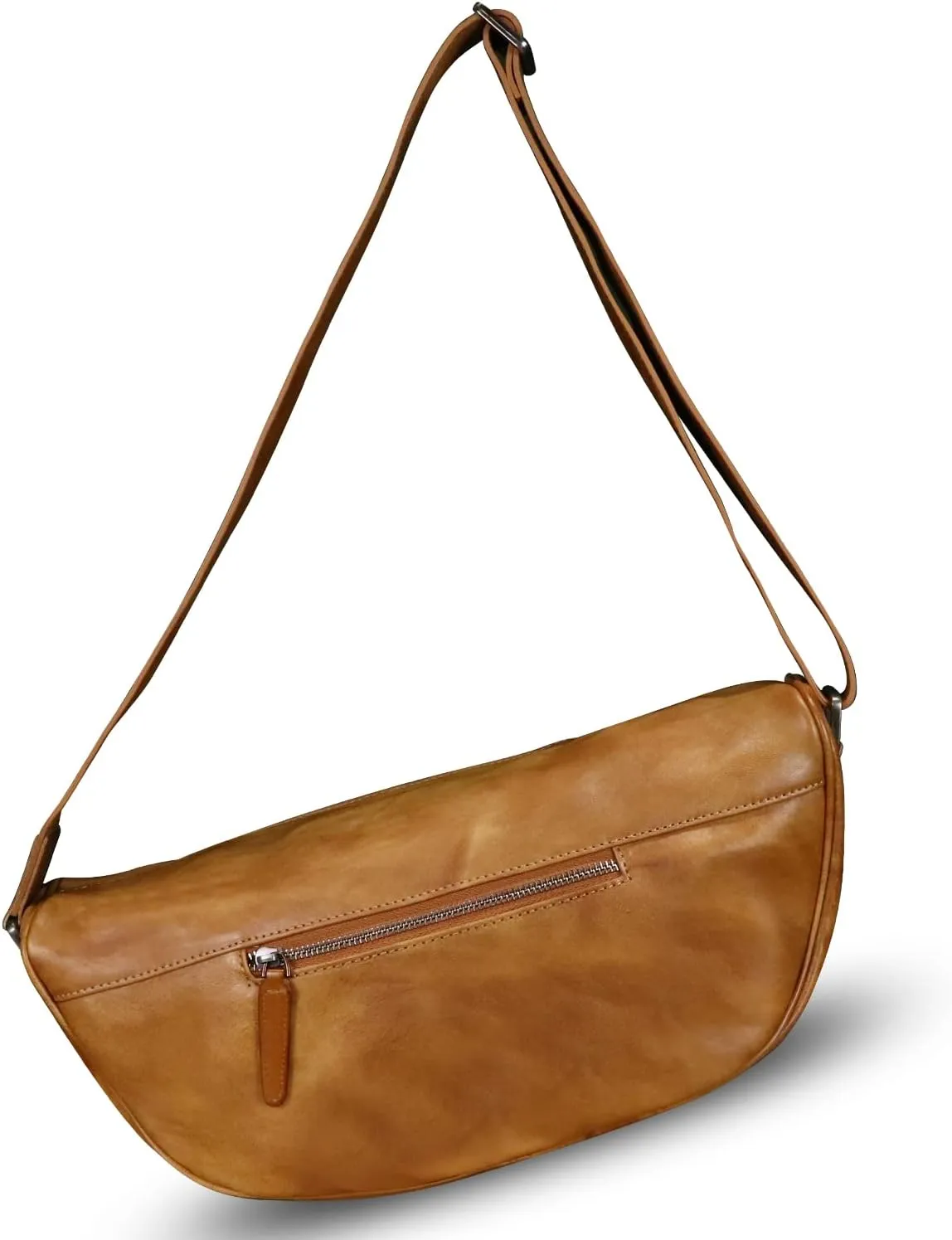 Genuine Leather Sling Bag Crossbody Casual Daypack Vintage Handmade Hiking Chest Shoulder Backpack Motorcycle Bag