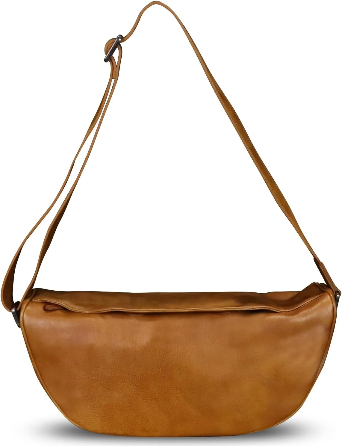 Genuine Leather Sling Bag Crossbody Casual Daypack Vintage Handmade Hiking Chest Shoulder Backpack Motorcycle Bag